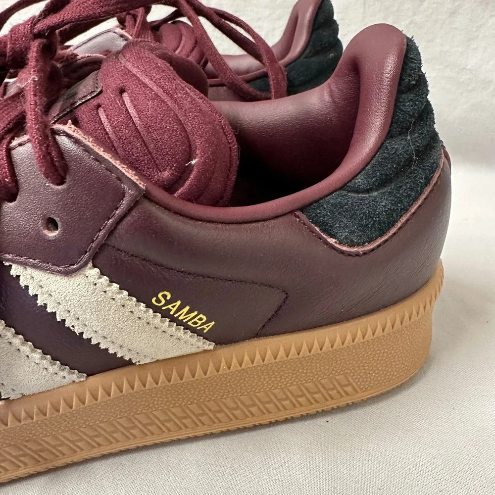 adidas Samba XLG‎ Athletic Shoe - Maroon/Wonder Beige/Gum Men's Size 8